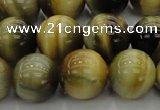 CTE1445 15.5 inches 14mm round golden & blue tiger eye beads