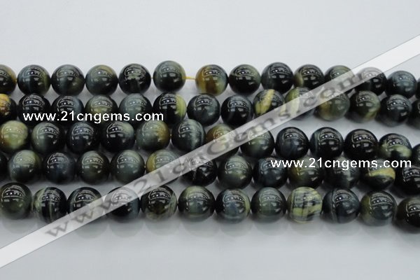 CTE1452 15.5 inches 8mm round golden & blue tiger eye beads
