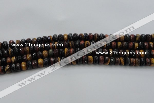 CTE1482 15.5 inches 6*10mm faceted rondelle mixed tiger eye beads