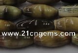 CTE1559 15.5 inches 8*18mm rice golden & blue tiger eye beads wholesale