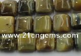 CTE1562 15.5 inches 8*8mm square golden & blue tiger eye beads wholesale