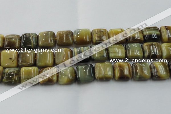 CTE1567 15.5 inches 18*18mm square golden & blue tiger eye beads wholesale