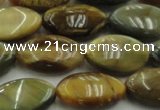 CTE1570 15.5 inches 11*18mm marquise golden & blue tiger eye beads