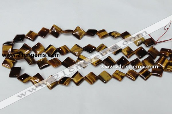CTE186 15.5 inches 10*10mm diamond yellow tiger eye gemstone beads