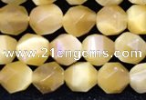 CTE2135 15.5 inches 6mm faceted nuggets golden tiger eye beads
