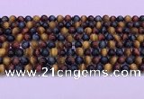 CTE2219 15.5 inches 6mm round colorful tiger eye gemstone beads