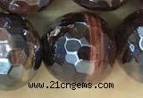 CTE2277 15 inches 10mm faceted round AB-color red tiger eye beads