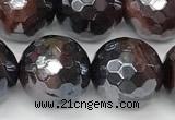 CTE2283 15 inches 12mm faceted round AB-color red tiger eye beads