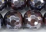 CTE2351 15 inches 10mm faceted round AB-color red tiger eye beads