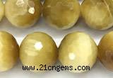 CTE2389 15 inches 8mm faceted round golden tiger eye beads