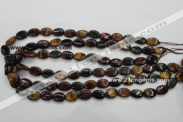 CTE60 15.5 inches 10*14mm oval mixed tiger eye gemstone beads