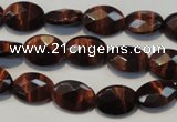 CTE871 15.5 inches 8*10mm faceted oval red tiger eye beads
