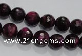 CTE972 15.5 inches 8mm faceted round dyed red tiger eye beads
