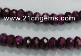 CTE980 15.5 inches 5*8mm faceted rondelle dyed red tiger eye beads