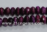 CTE981 15.5 inches 6*10mm faceted rondelle dyed red tiger eye beads
