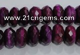 CTE982 15.5 inches 8*12mm faceted rondelle dyed red tiger eye beads