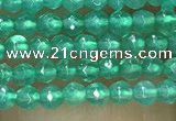 CTG1007 15.5 inches 2mm faceted round tiny green agate beads