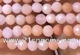 CTG1038 15.5 inches 2mm faceted round tiny pink aventurine beads