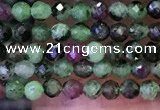 CTG1082 15.5 inches 2mm faceted round tiny ruby zoisite beads