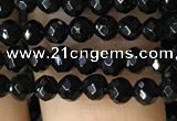 CTG1117 15.5 inches 3mm faceted round tiny black agate beads