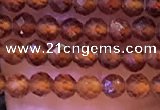 CTG1139 15.5 inches 3mm faceted round tiny orange garnet beads
