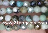 CTG1425 15.5 inches 2mm faceted round African turquoise beads