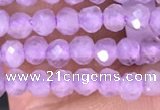 CTG1485 15.5 inches 3mm faceted round lavender amethyst beads