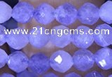 CTG1537 15.5 inches 4mm faceted round blue kyanite beads wholesale
