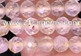CTG1629 15.5 inches 5mm faceted round tiny golden rutilated quartz beads