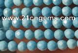 CTG2152 15 inches 2mm,3mm faceted round synthetic turquoise beads
