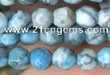 CTG2535 15.5 inches 4mm faceted round blue crazy lace agate beads
