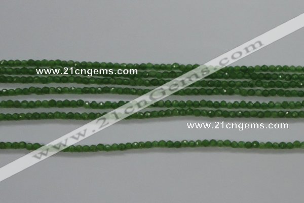 CTG416 15.5 inches 2mm faceted round tiny dyed candy jade beads