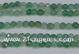 CTG628 15.5 inches 3mm faceted round green strawberry quartz beads