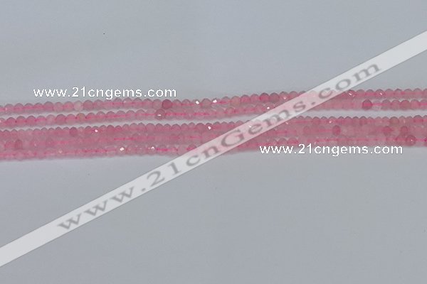 CTG635 15.5 inches 2mm faceted round Madagascar rose quartz beads