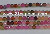 CTG651 15.5 inches 2mm faceted round tourmaline gemstone beads