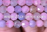CTG713 15.5 inches 5mm faceted round tiny morganite beads