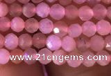 CTG719 15.5 inches 3mm faceted round tiny peach moonstone beads