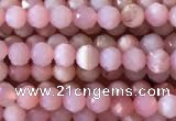 CTG733 15.5 inches 3mm faceted round tiny pink opal beads