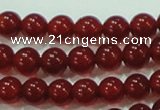 CTG76 15.5 inches 3mm round grade AA tiny red agate beads wholesale