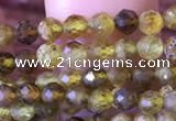CTG816 15.5 inches 3mm faceted round tiny green garnet beads