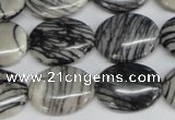 CTJ43 15.5 inches 15*20mm oval black water jasper beads wholesale