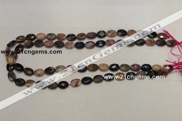 CTO35 15.5 inches 9*12mm faceted oval natural tourmaline beads