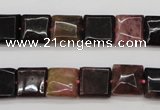 CTO387 15.5 inches 10*10mm square natural tourmaline beads wholesale
