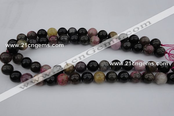 CTO391 15.5 inches 13mm round natural tourmaline gemstone beads