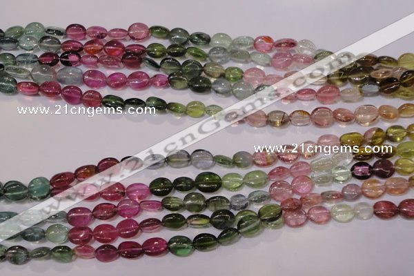 CTO420 15 inches 6*7mm oval natural tourmaline beads wholesale
