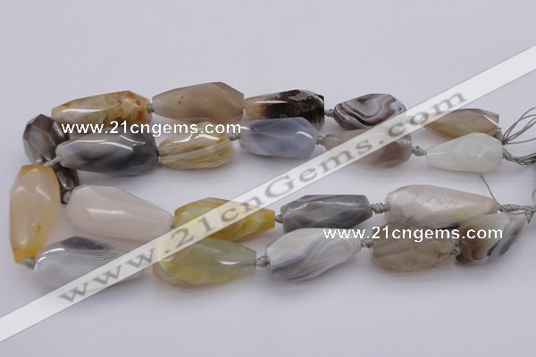 CTR212 15.5 inches 15*25mm - 16*40mm faceted teardrop Botswana agate beads