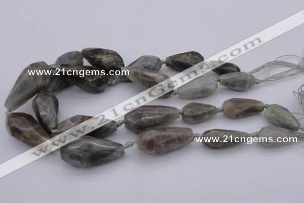 CTR214 15.5 inches 15*25mm - 16*40mm faceted teardrop labradorite beads