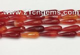 CTR457 15.5 inches 10*30mm faceted teardrop agate beads wholesale