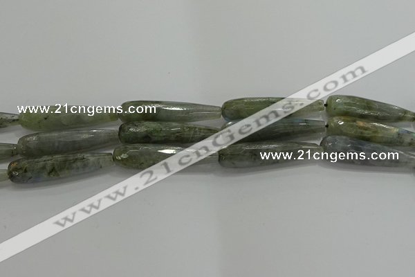CTR65 15.5 inches 10*40mm faceted teardrop labradorite beads