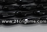 CTR82 15.5 inches 6*16mm faceted teardrop black agate beads